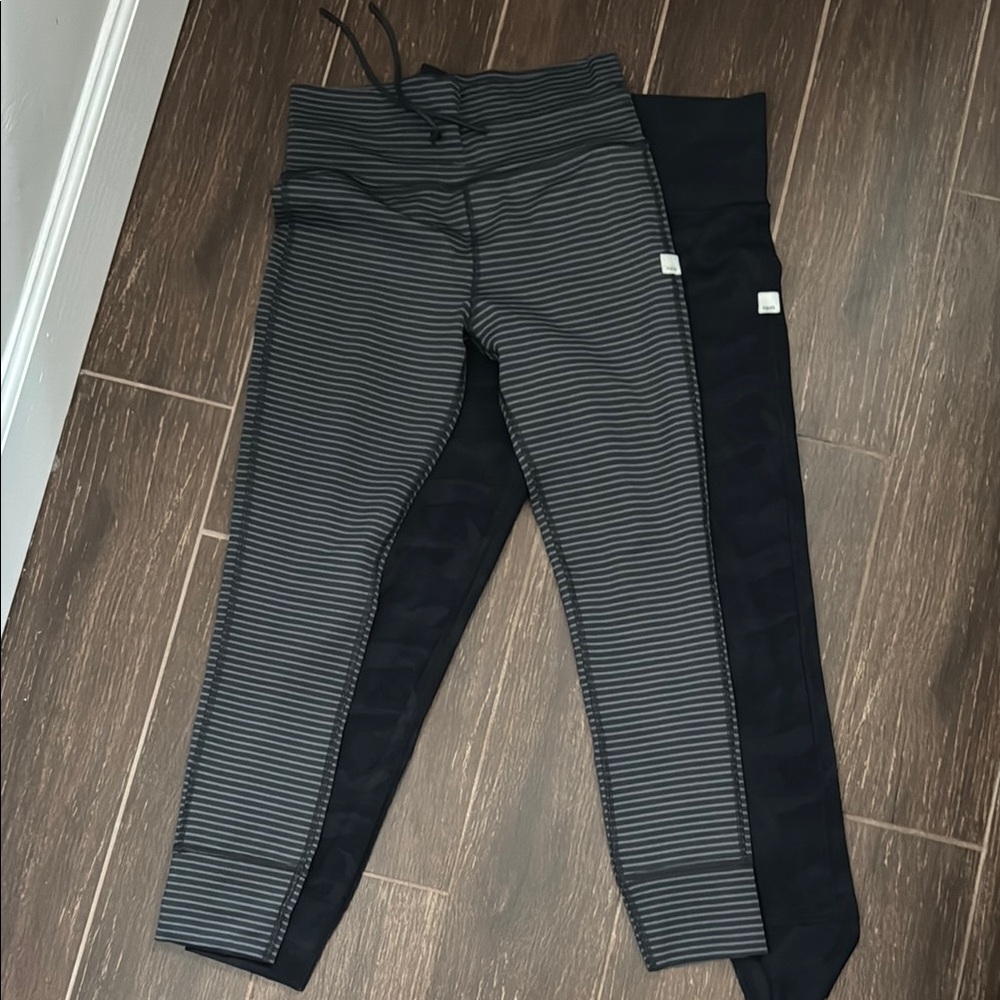 Vuori Striped and Black Camo Leggings